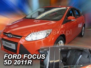 Langų vėjo deflektoriai Ford Focus MK3 Sedanas Hatchback (2010-2018) priekiniai ir galiniai