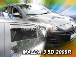 Langų vėjo deflektoriai Mazda 3 II Hatchback (2009-2013) priekiniai ir galiniai