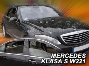 Langų vėjo deflektoriai Mercedes S-klasė W221 (2005-2013) trumpa versija priekiniai ir galiniai