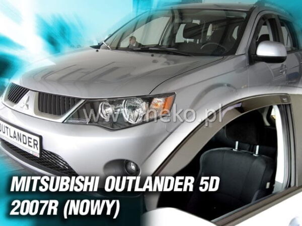 Langų vėjo deflektoriai Mitsubishi Outlander II (2006-2012) priekiniai