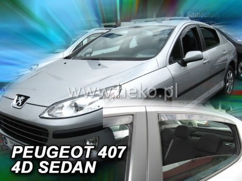 Langų vėjo deflektoriai Peugeot 407 Sedanas (2004-2011) priekiniai ir galiniai