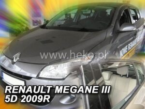Langų vėjo deflektoriai Renault Megane III Hatchback (2008-2016) 5 durų priekiniai ir galiniai