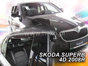 Langų vėjo deflektoriai Škoda Superb II Sedanas (2008-2015) priekiniai ir galiniai