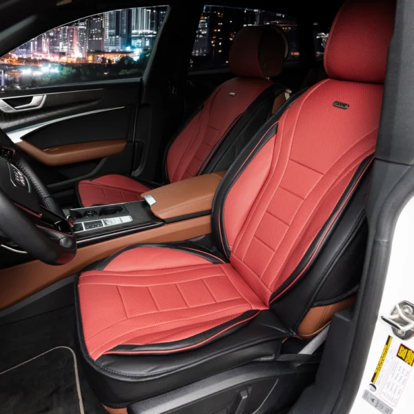 CARPE HARMONY TOUCH Raudona – Odiniai automobilių sėdynių užvalkalai (Priekis+Galas)